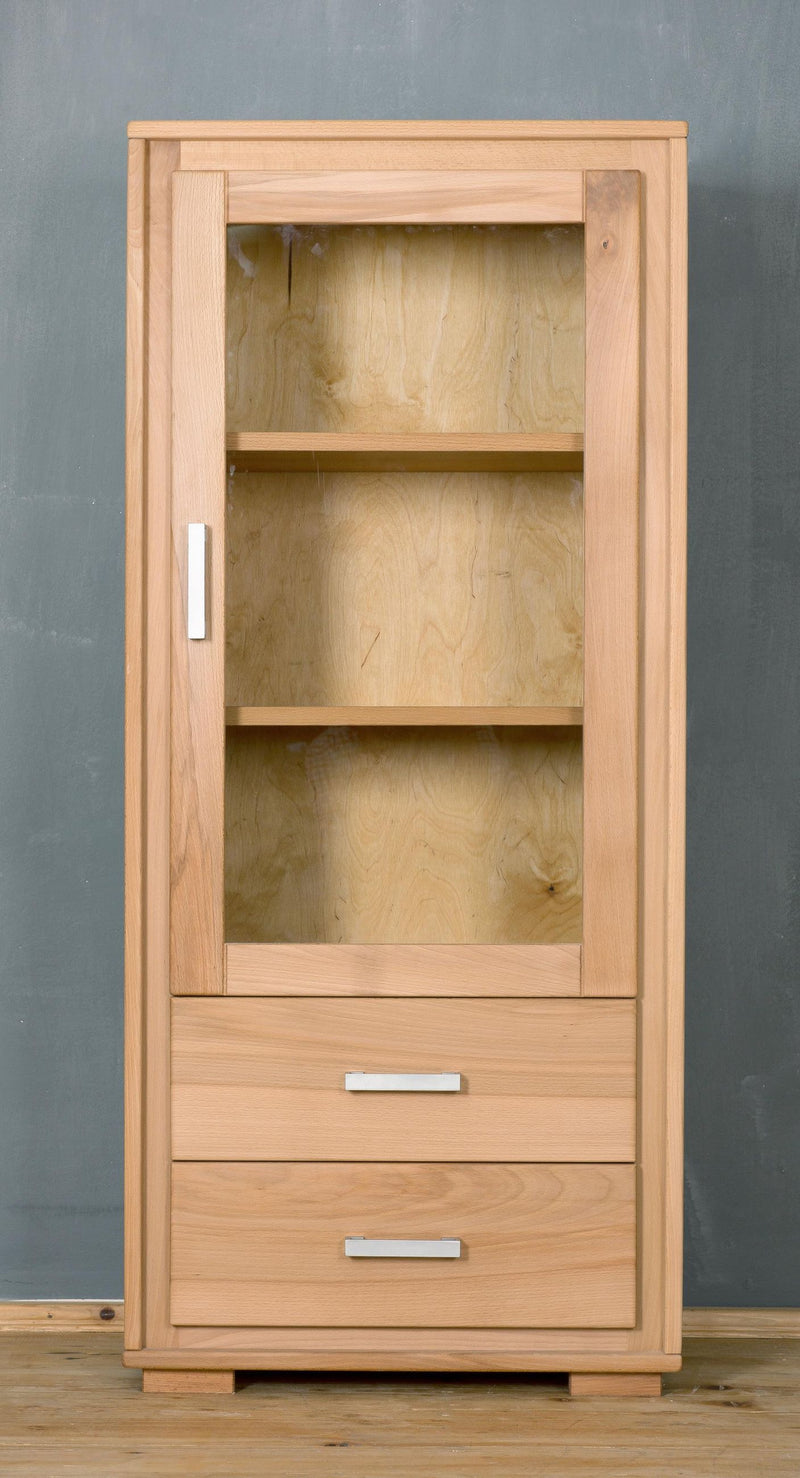 Mini Vitrine Genf 1-türig rechts - Kernbuche geölt
