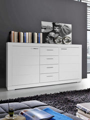 Sideboard SNOW Anrichte 2 Türen 4 Schubladen Weiß matt von Forte