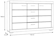 Sideboard SNOW Anrichte Weiß 2 Türen 4 Schubladen