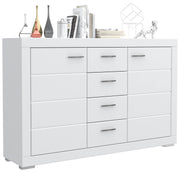 Sideboard SNOW Anrichte Weiß 2 Türen 4 Schubladen