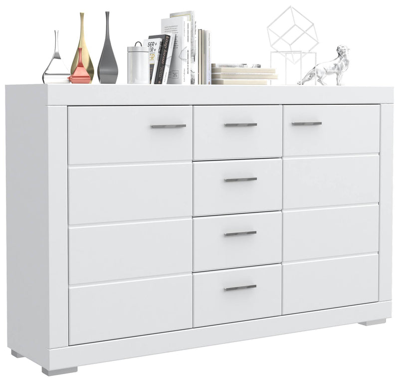 Sideboard SNOW Anrichte Weiß 2 Türen 4 Schubladen