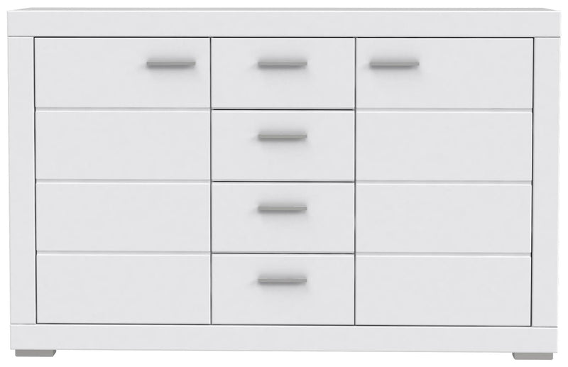 Sideboard SNOW Anrichte Weiß 2 Türen 4 Schubladen