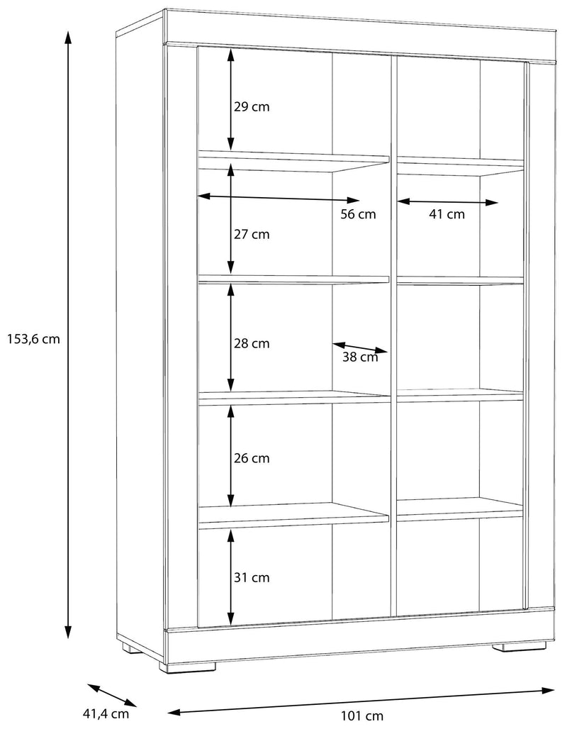 Highboard SNOW Schrank mit 2 Türen 8 Fächer