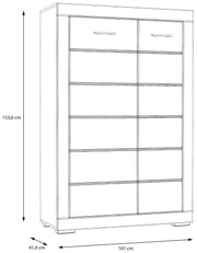 Highboard SNOW Schrank mit 2 Türen 8 Fächer