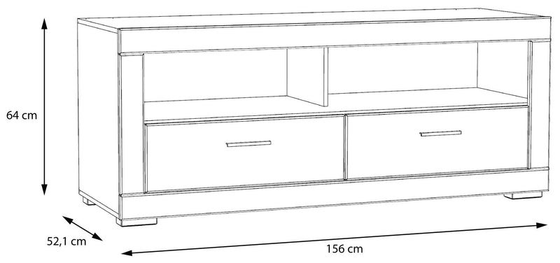 TV-Board SNOW Lowboard 156 cm 2 Schubladen