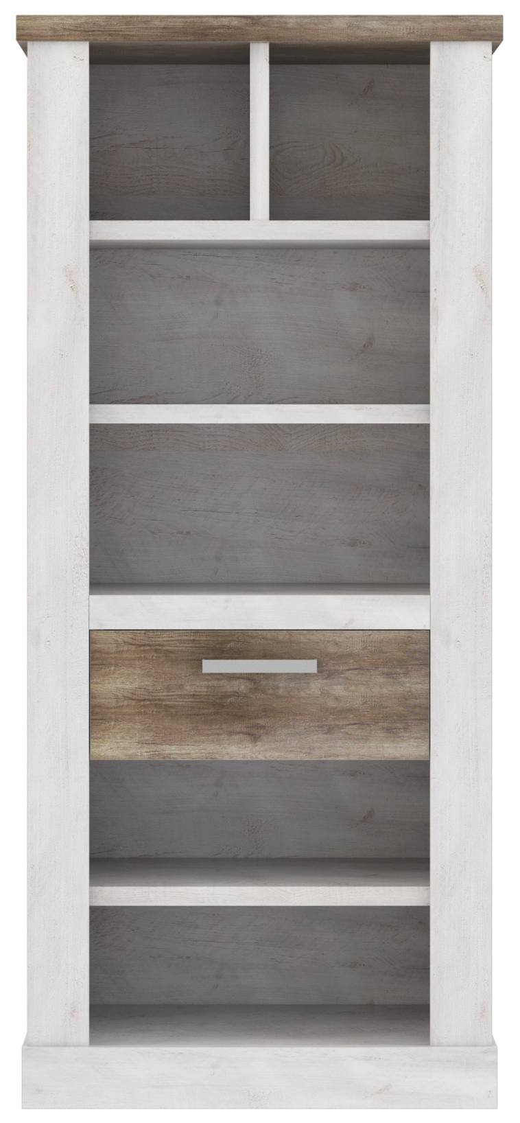 Regal DURO Bücherregal 1 Schublade - Optik Pinie weiß antik