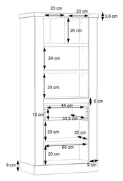 Regal DURO Bücherregal 1 Schublade - Optik Pinie weiß antik