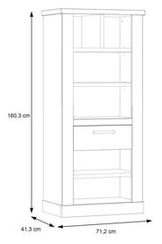 Regal DURO Bücherregal 1 Schublade - Optik Pinie weiß antik