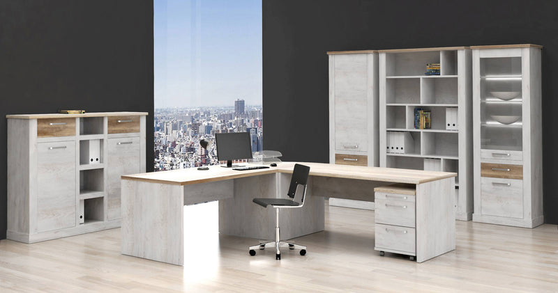 Regal DURO Bücherregal 1 Schublade - Optik Pinie weiß antik