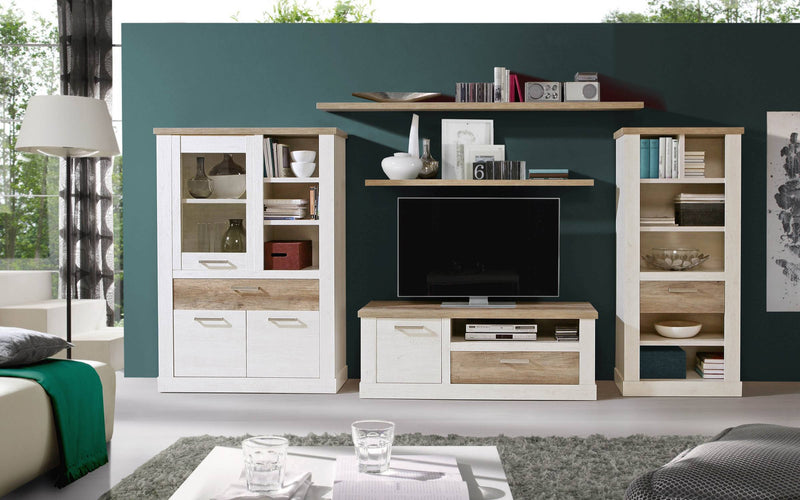 Wohnzimmerschrank DURO  5-tlg Optik Pinie weiß von Forte