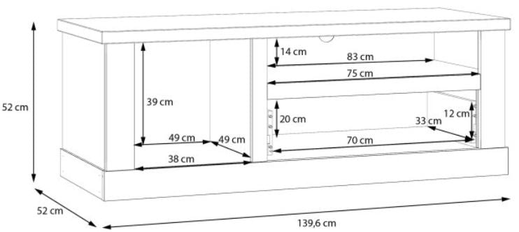 Wohnzimmerschrank DURO  5-tlg Optik Pinie weiß von Forte