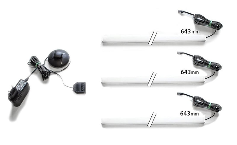 LED Beleuchtungsleiste Farbton weiß 645 mm 3er-Leiste