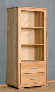 Regal Genf 139 cm 2 Schubläden - Kernbuche Massivholz geölt