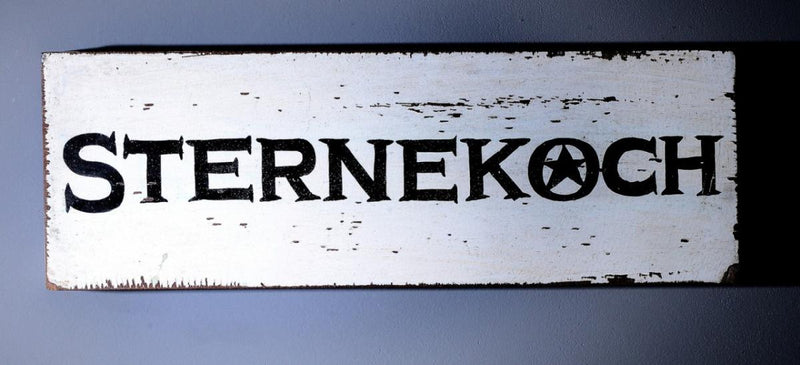 Wall Art Deko Holzschild - " Sternekoch " im Vintage Look