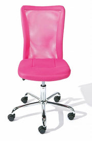 Kinderstuhl Kinderdrehstuhl BONNIE Bezug in pink Fußkreuz Chrom
