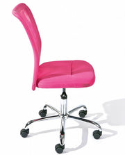 Kinderstuhl Kinderdrehstuhl BONNIE Bezug in pink Fußkreuz Chrom