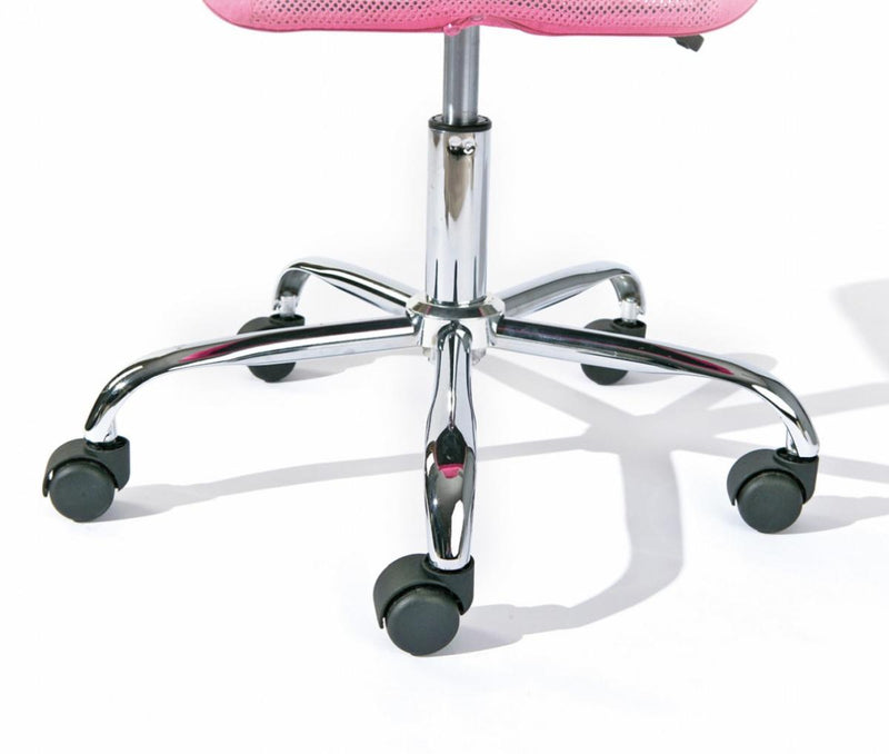 Kinderstuhl Kinderdrehstuhl BONNIE Bezug in pink Fußkreuz Chrom