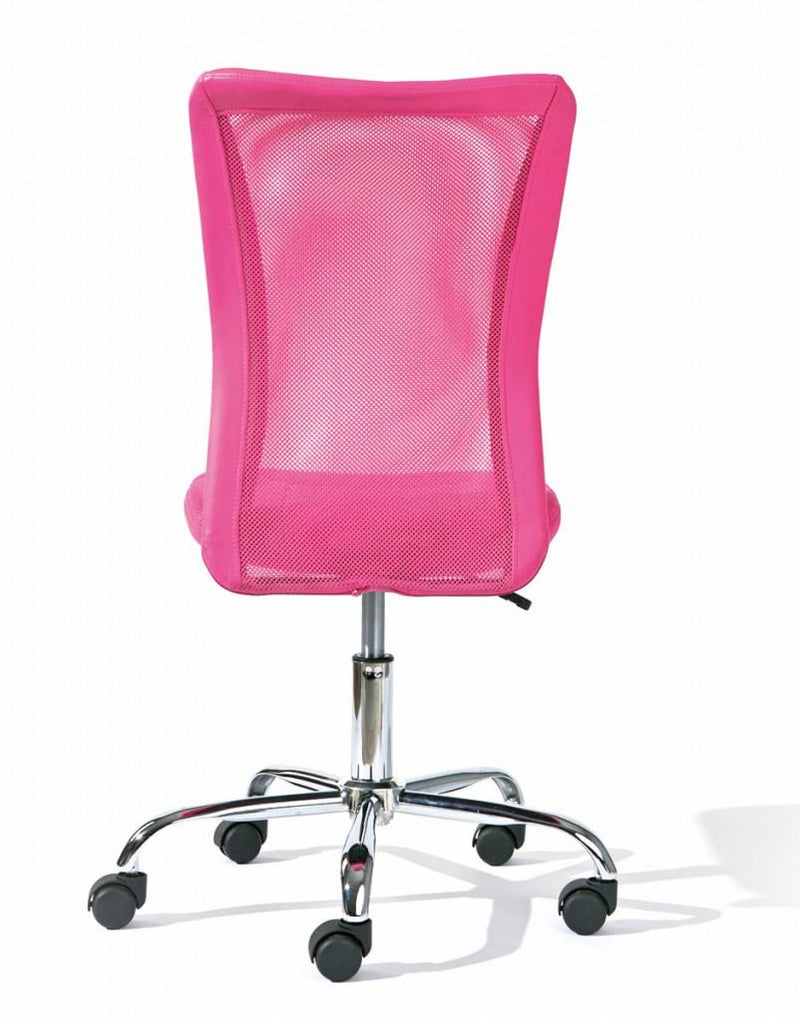 Kinderstuhl Kinderdrehstuhl BONNIE Bezug in pink Fußkreuz Chrom