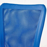 Kinderstuhl Kinderdrehstuhl BONNIE Bezug in blau Fußkreuz Chrom