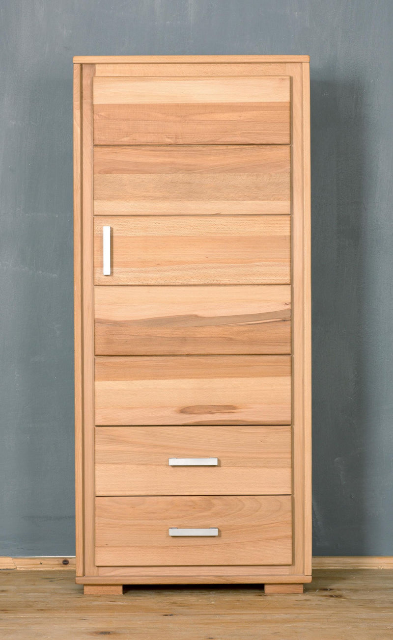 Wohnwand Genf Set IV Kernbuche Massivholz geölt 4-teilig