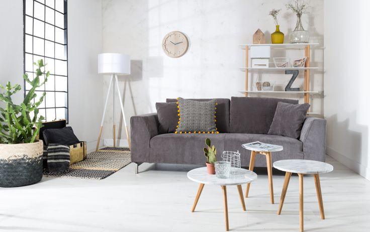Runder Marmor Beistelltisch WHITE STONE von Zuiver Ambiente
