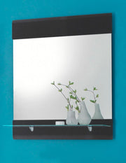 Badspiegel CHROME Spiegel mit Glasablage Dekor grau-metallic