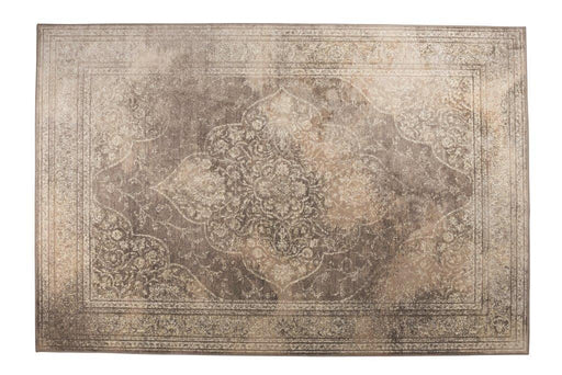 Rugged Teppich Light in Gesamtansicht mit orientalischem Muster in Beige-Brauntönen und matter Oberflächenstruktur.