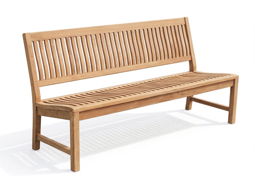 Stabile Gartenbank KINGSBURY - Premium Teak ohne Armlehnen 180 cm