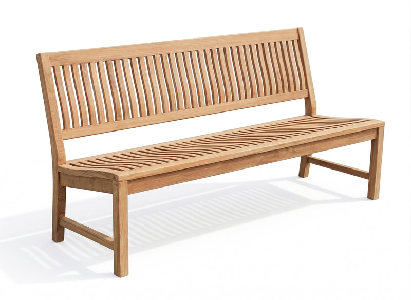 Massive Teakholzbank Kingsbury 180 cm | Gartenbank ohne Armlehne