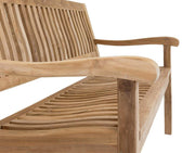 Detail Armlehne Gartenbank Kingsbury in Premium Teak 150 cm
