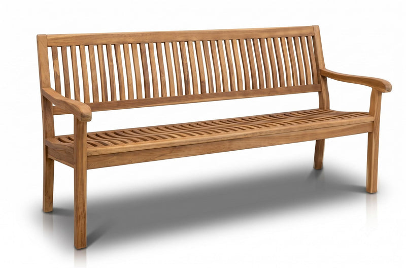 Massive Teakholzbank Kingsbury 180 cm | Ergonomischer 4-Sitzer