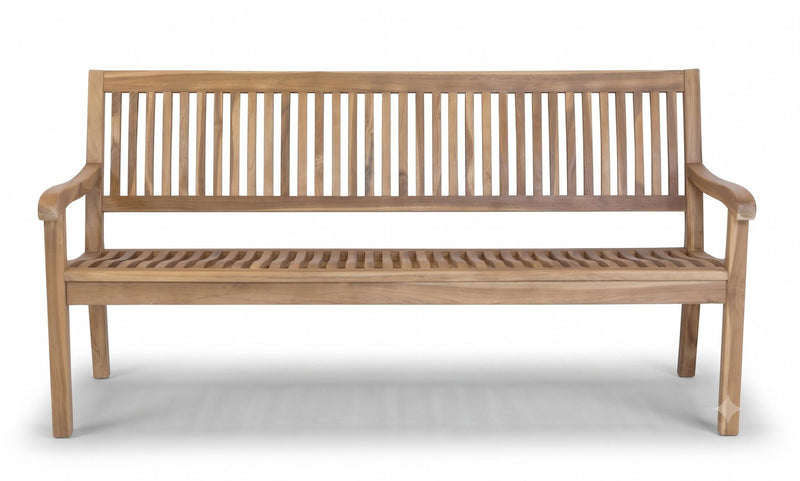 Massive Teakholzbank Kingsbury 180 cm | Ergonomischer 4-Sitzer