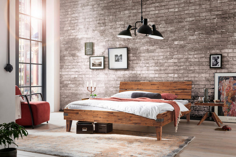 Nachttisch CARPI Beistelltisch Akazie Vintage Braun von Hasena