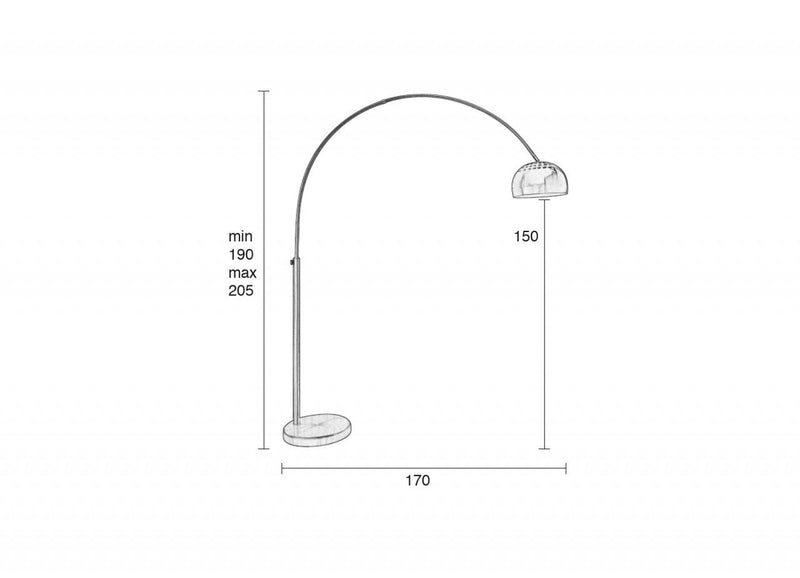 Stehlampe Bogenlampe Kupfer METAL BOW COPPER von Zuiver
