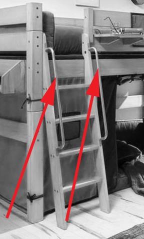 Beispiel für Handlauf Geländer für Treppe passend zu Betten mit niedriger Leiter