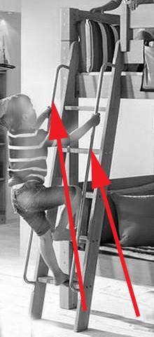 Beispiel zu Handlauf Geländer für Treppe passend zu Etagen und Hochbetten