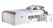 Massivholzbett Till 90 cm Breite Kiefer Weiß
