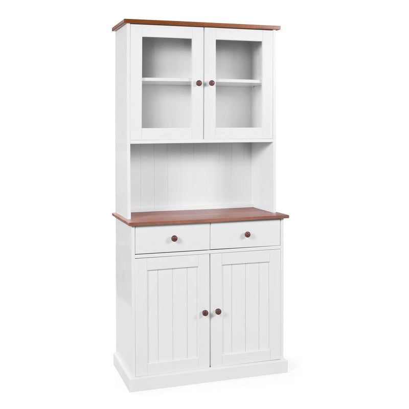 Buffet Vitrine Westerland 4-türig im Landhausstil - Massivholz