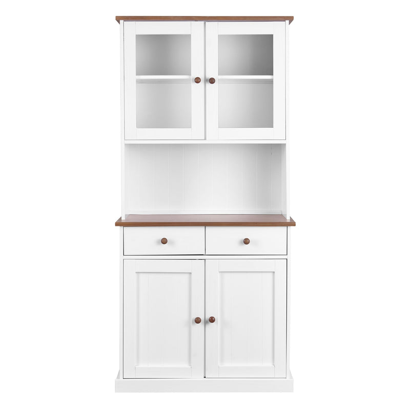 Buffet Vitrine Westerland 4-türig im Landhausstil - Massivholz