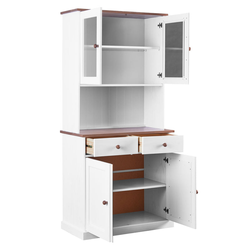 Buffet Vitrine Westerland 4-türig im Landhausstil - Massivholz