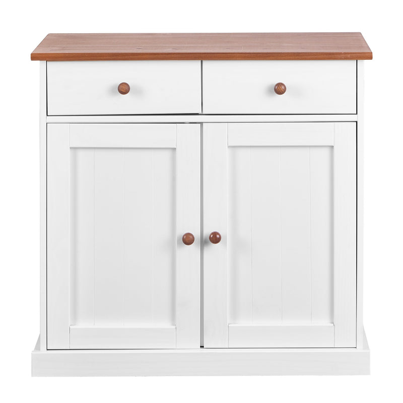 Landhaus Kommode Sideboard Westerland 2-türig Kiefer Weiß lackiert