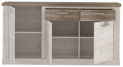 Sideboard DURO 3 Türen und 2 Schubladen in Pinie weiß antik