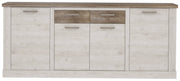 Sideboard DURO 4 Türen und 2 Schubladen in Pinie weiß antik