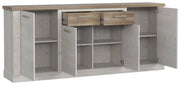 Sideboard DURO 4 Türen und 2 Schubladen in Pinie weiß antik