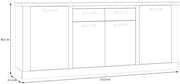 Sideboard DURO 4 Türen und 2 Schubladen in Pinie weiß antik