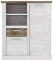 Highboard DURO 2 trg. und 1 Schublade in Pinie weiß antik von Forte