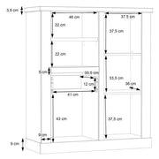 Highboard DURO 2 trg. und 1 Schublade in Pinie weiß antik von Forte