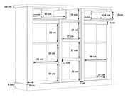 Highboard DURO 2 Türen 2 Schubladen Optik Pinie weiß antik