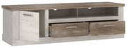 Lowboard DURO TV-Board 2 Schubladen und Gerätefach Pinie weiß antik