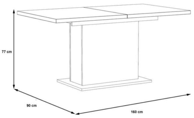 Esstisch Ausziehtisch DURO 160 - 200 cm Optik Pinie weiß / Eiche antik